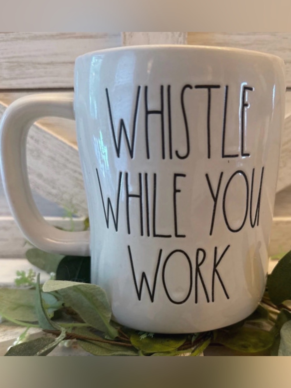 NWT RAE DUNN CERAMIC COFFEE TEA MUG CUP WHISTLE WHILE YOU WORK DISNEY SNOW WHITE